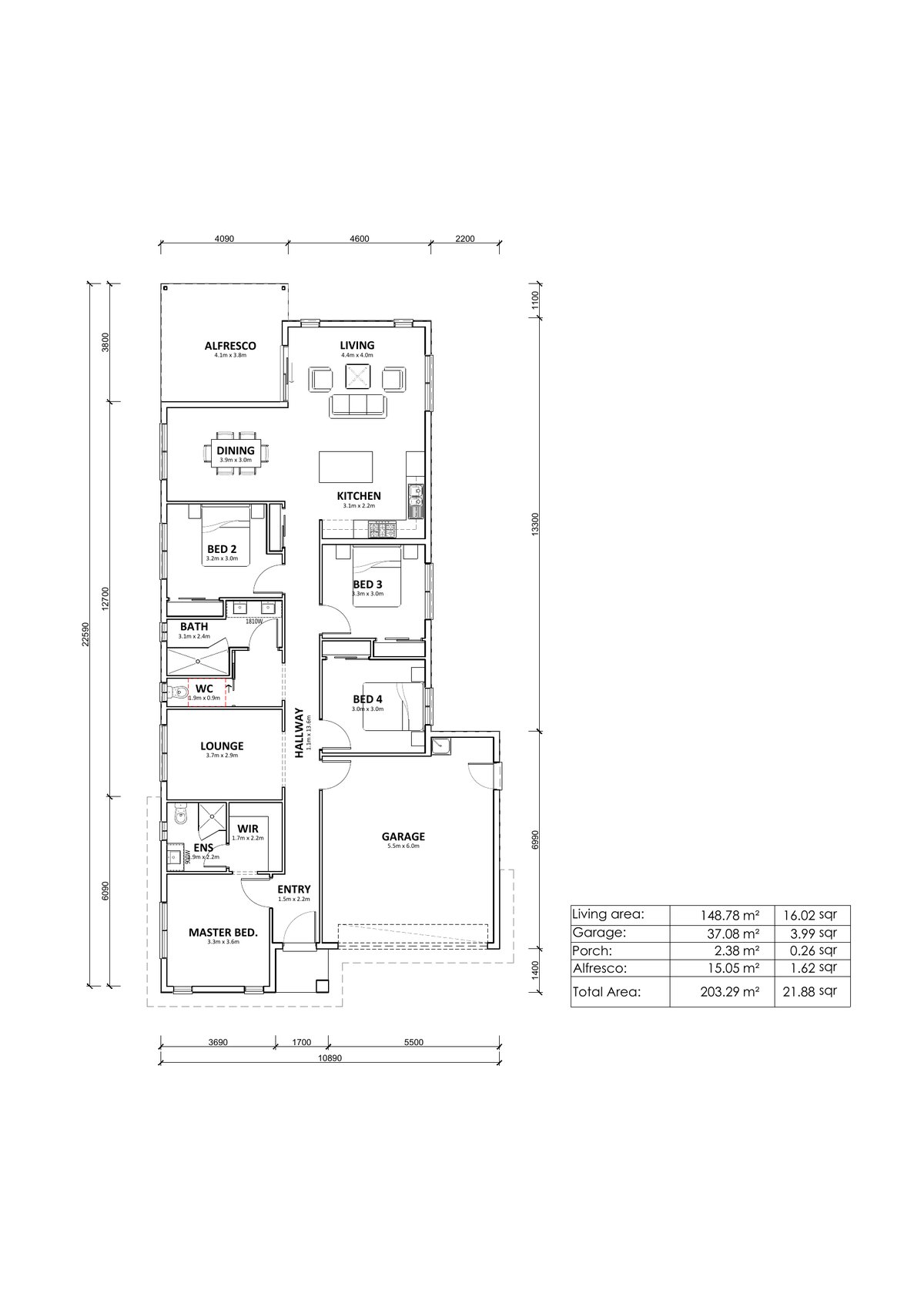 HVS4-22 floor plan