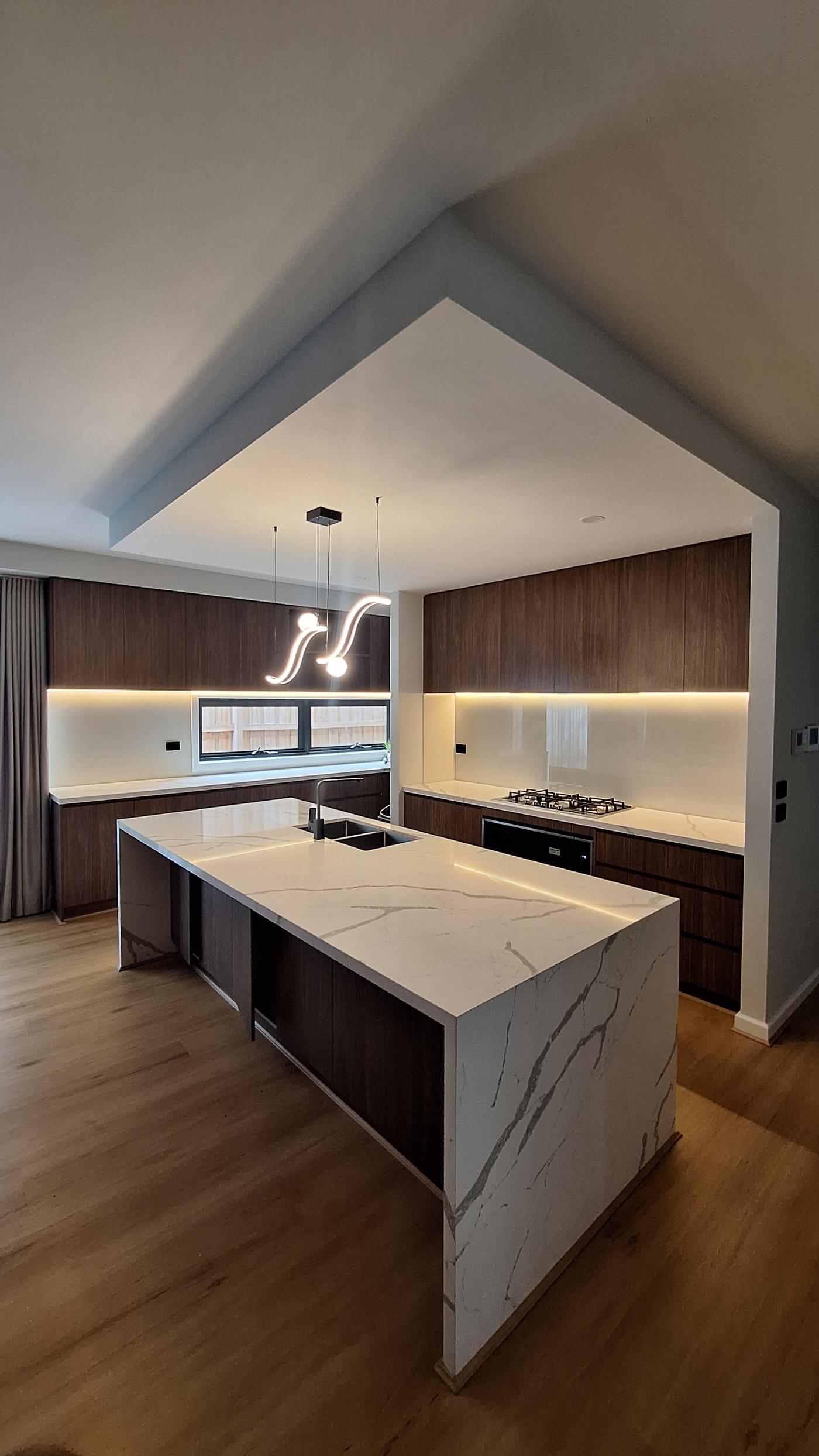 Premium kitchen with stone island bench
